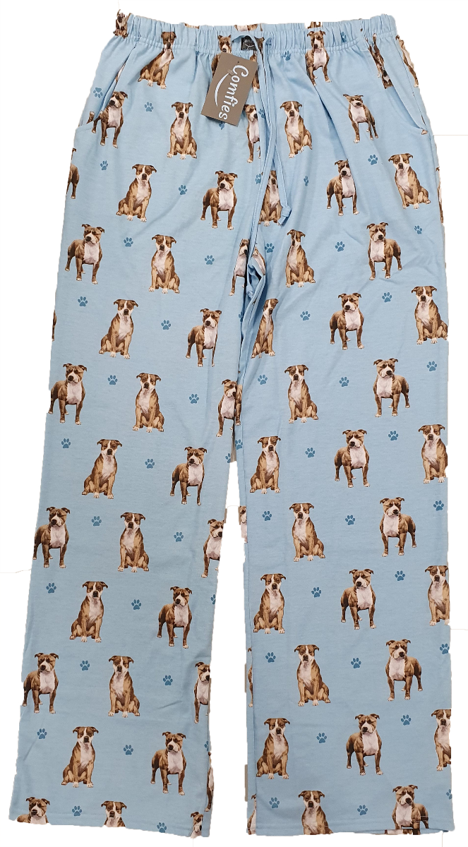 Pit Bull Pajama Bottoms Unisex Fabric Colors Vary