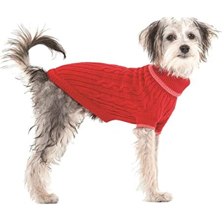 Red Classic Cable Sweater by Fashion Pet