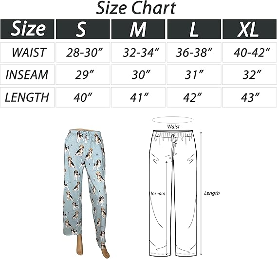 Beagle Pajama Bottoms - Unisex (Fabric Colors Vary)