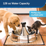 Stainless 360 Pet Fountain - 1 Gallon (128 oz) Dog and Cat Water Fountain