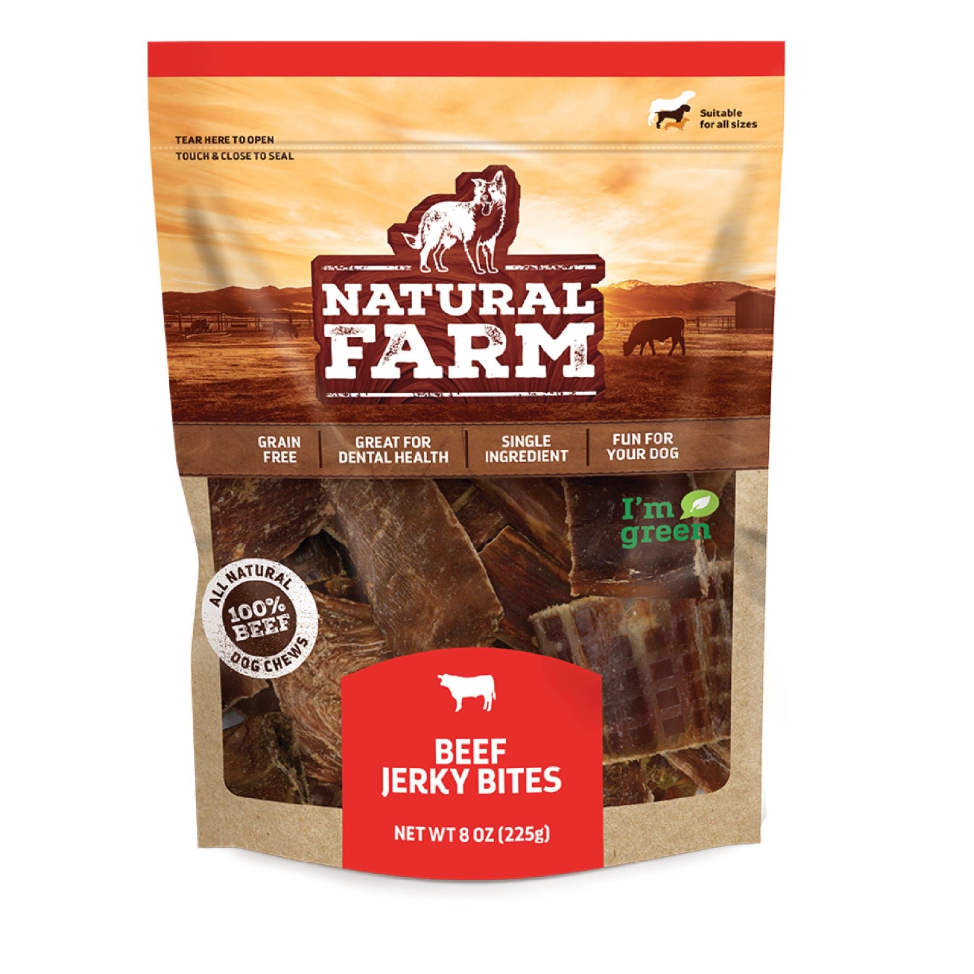 Beef Jerky Bites Dog Treat 8oz by Natural Farm