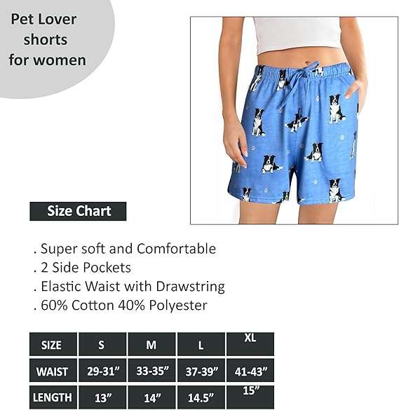 Border Collie Pajama Shorts -Soft!