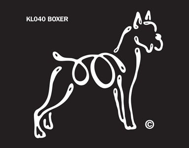 Boxer (Cropped) Dog Window Sticker