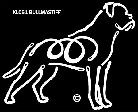 Bullmastiff Dog Window Sticker