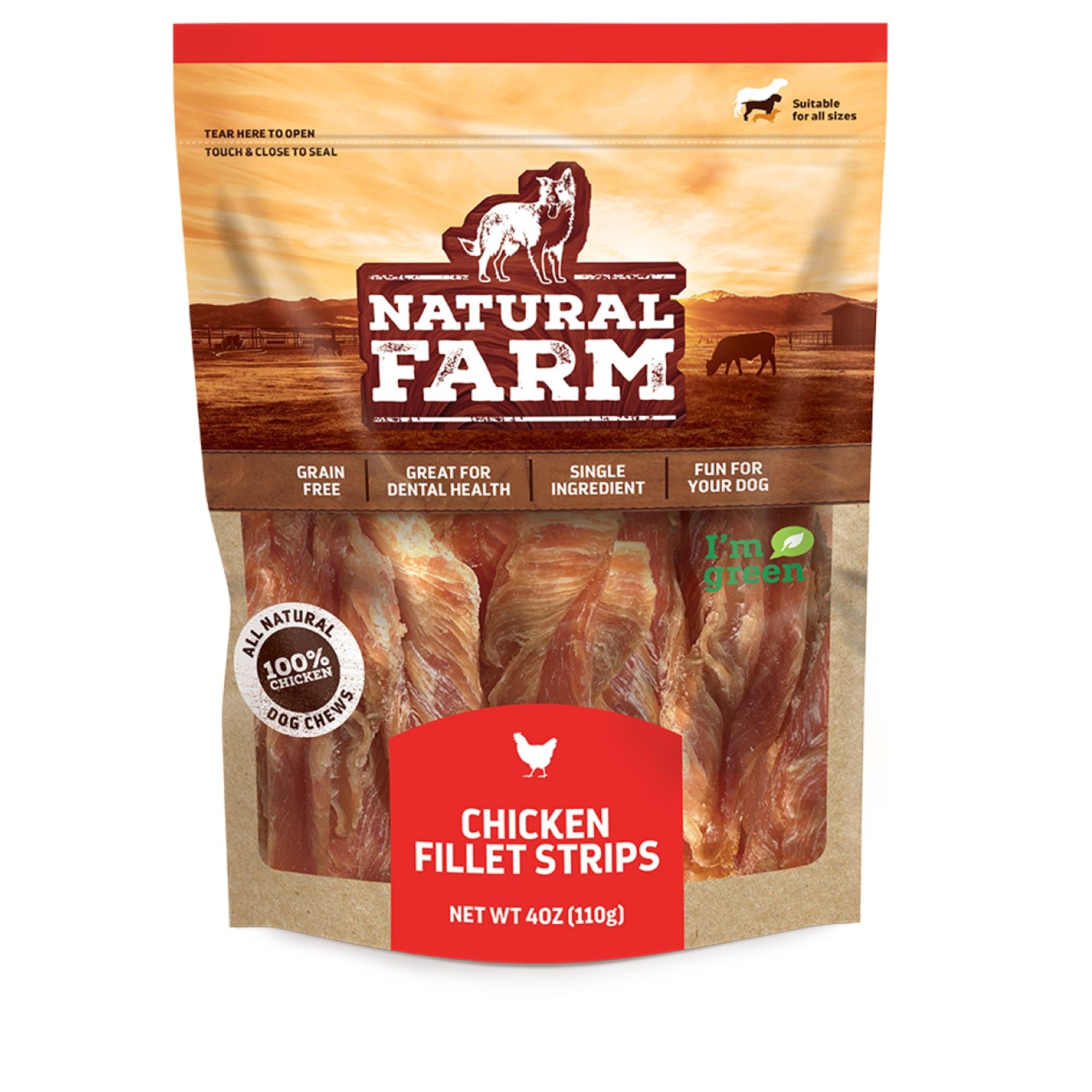 Chicken Fillet Strips 4oz Dog Treat by Natural Farm