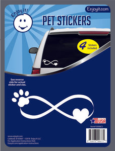 Infinity Symbol with Pet Paw Car Sticker by Enjoy it!