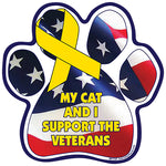 My Cat and I Support the Veterans Paw Magnet