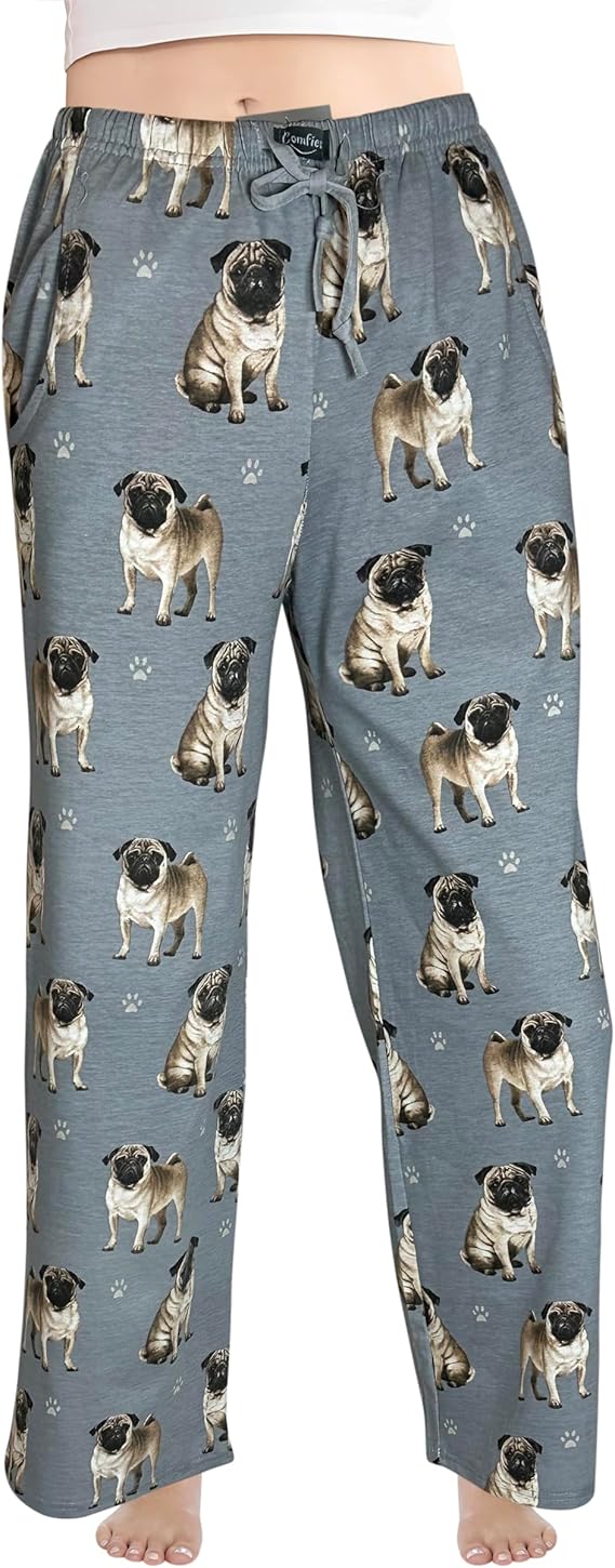 Pug Pajama Bottoms - Unisex  (Fabric Colors Vary)