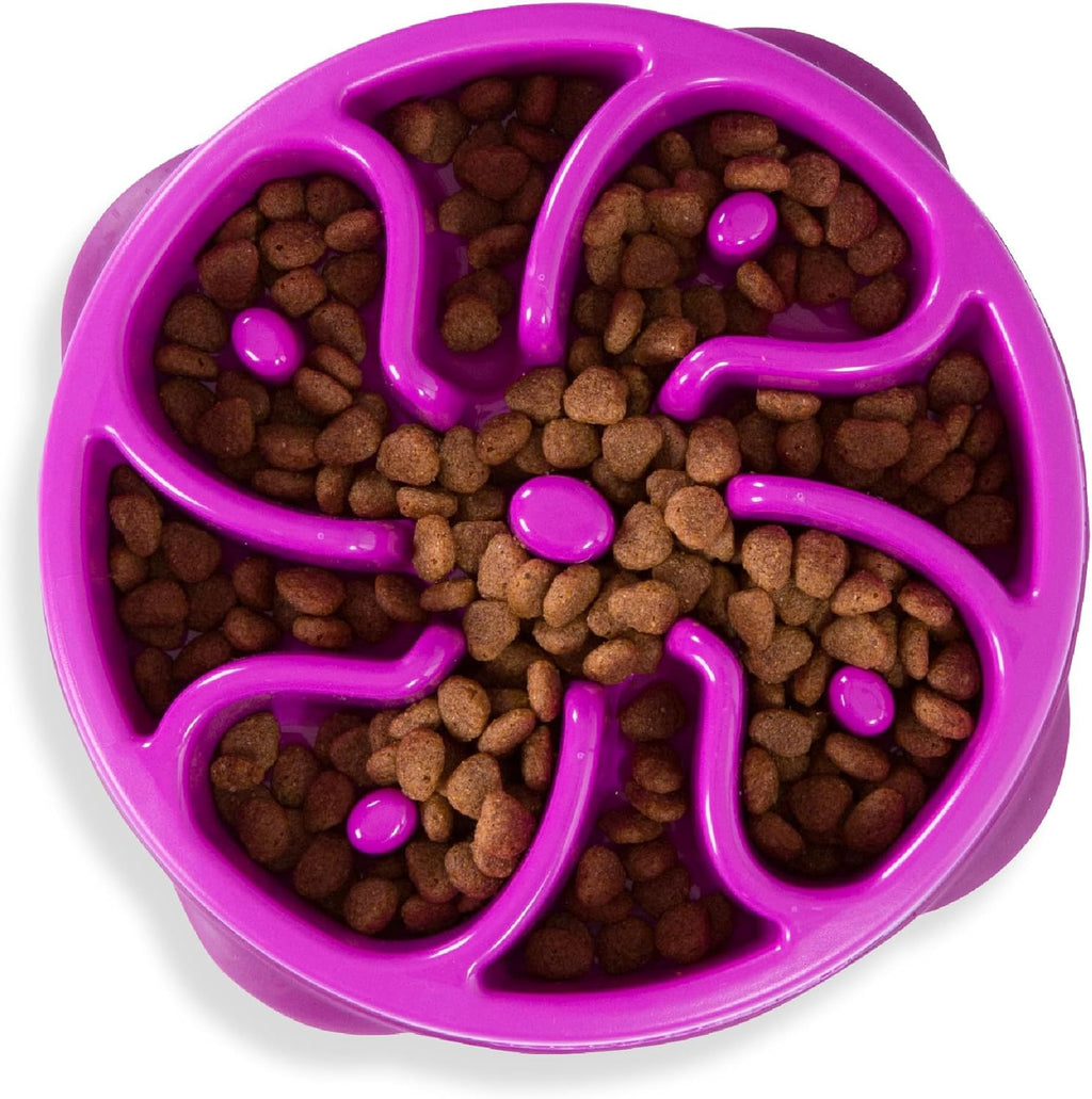 Fun Feeder Purple Flower Bowl For Dogs