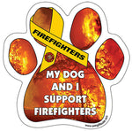 My Dog And I Support Firefighters Paw Magnet