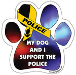 My Dog And I Support The Police Paw Magnet